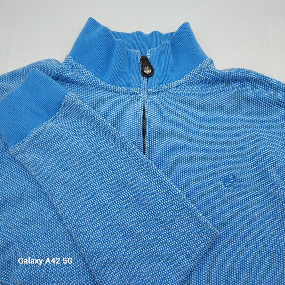 Southern Tide Mens Small Blue 1/4 Zip Pullover Skipjack Textured Sweatshirt